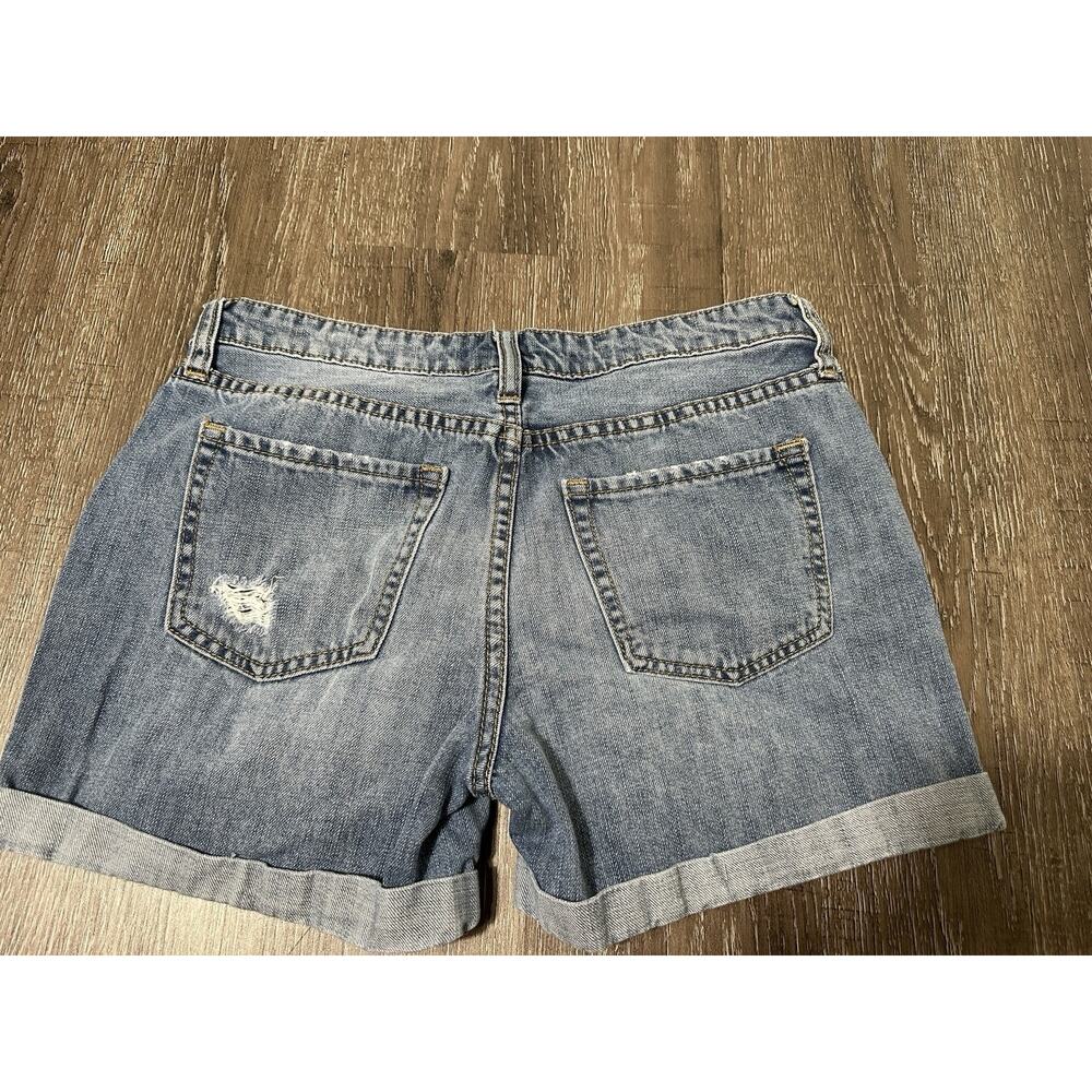 Gap Sexy Boyfriend Shorts Women’s Size 2 Distressed Cuffed Denim Blue w/ Initial - Picture 6 of 8